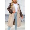 imageBellivera Women Trench Coat Long Loose Jacket Faux PU Leather Oversize Classic Lapel Overcoat with BeltKhaki Trench