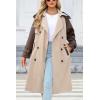 imageBellivera Women Trench Coat Long Loose Jacket Faux PU Leather Oversize Classic Lapel Overcoat with BeltKhaki Trench