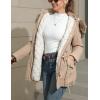 imageBellivera Women Twill Parka Jacket Winter Fashion Warm Long Hood Coat with Faux Fur CollarBeige