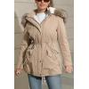 imageBellivera Women Twill Parka Jacket Winter Fashion Warm Long Hood Coat with Faux Fur CollarBeige