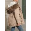 imageBellivera Women Twill Parka Jacket Winter Fashion Warm Long Hood Coat with Faux Fur CollarBeige