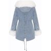 imageBellivera Women Twill Parka Jacket Winter Fashion Warm Long Hood Coat with Faux Fur CollarBeige Sherpa Fleece Jean Jackets