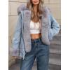 imageBellivera Women Twill Parka Jacket Winter Fashion Warm Long Hood Coat with Faux Fur CollarBlack Faux Fur Jean Outerwear