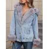 imageBellivera Women Twill Parka Jacket Winter Fashion Warm Long Hood Coat with Faux Fur CollarBlack Faux Fur Jean Outerwear