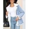 imageBellivera Women Twill Parka Jacket Winter Fashion Warm Long Hood Coat with Faux Fur CollarBlue Denim