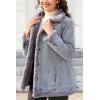 imageBellivera Women Twill Parka Jacket Winter Fashion Warm Long Hood Coat with Faux Fur CollarGray Denim