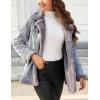 imageBellivera Women Twill Parka Jacket Winter Fashion Warm Long Hood Coat with Faux Fur CollarGray Denim