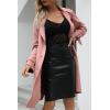 imageBellivera Womens Faux Suede Leather Jacket Spring and Winter Fashion Long Trench Coat Lightweight WindbreakerPink
