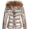 imageBellivera Womens Lightweight Puffer Jacket Winter Coats for Women Warm Quilted Bubble Padded Hood Coat with Faux Fur CollarGold