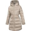 imageBellivera Womens Lightweight Puffer Jacket Winter Coats for Women Warm Quilted Bubble Padded Hood Coat with Faux Fur CollarGold Hooded