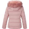 imageBellivera Womens Lightweight Puffer Jacket Winter Coats for Women Warm Quilted Bubble Padded Hood Coat with Faux Fur CollarPink
