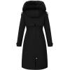 imageBellivera Womens Puffer Jacket Lightweight Quilted Hooded Long Down Alternative Coat with BeltBlack Fur