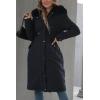 imageBellivera Womens Puffer Jacket Lightweight Quilted Hooded Long Down Alternative Coat with BeltBlue Fur