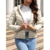 imageBellivera Womens Quilted Lightweight Jacket Puffer Coat Women Bubble for Spring and WinterBeige Hooded Coat