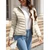 imageBellivera Womens Quilted Lightweight Jacket Puffer Coat Women Bubble for Spring and WinterBeige Hooded Coat