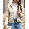 imageBellivera Womens Quilted Lightweight Jacket Puffer Coat Women Bubble for Spring and WinterBeige Hooded Coat
