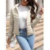 imageBellivera Womens Quilted Lightweight Jacket Puffer Coat Women Bubble for Spring and WinterBeige Hooded Coat