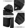 imageBellivera Womens Quilted Lightweight Jacket Puffer Coat Women Bubble for Spring and WinterBlack Hooded Coat