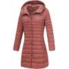 imageBellivera Womens Quilted Lightweight Puffer Jacket Winter Coats for Women Long Padded Bubble CoatCoral With Hood