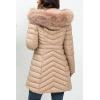 imageBellivera Womens Winter Thickened Quilted Puffer Jacket Zipper Pockets Bubble Coat with Removable Hood and Faux Fur CollarApricot Coat