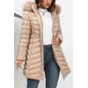 imageBellivera Womens Winter Thickened Quilted Puffer Jacket Zipper Pockets Bubble Coat with Removable Hood and Faux Fur CollarApricot Coat