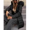 imageBellivera Womens Winter Thickened Quilted Puffer Jacket Zipper Pockets Bubble Coat with Removable Hood and Faux Fur CollarBlack