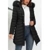 imageBellivera Womens Winter Thickened Quilted Puffer Jacket Zipper Pockets Bubble Coat with Removable Hood and Faux Fur CollarBlack Coat