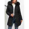 imageBellivera Womens Winter Thickened Quilted Puffer Jacket Zipper Pockets Bubble Coat with Removable Hood and Faux Fur CollarBlack Coat