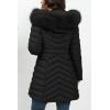 imageBellivera Womens Winter Thickened Quilted Puffer Jacket Zipper Pockets Bubble Coat with Removable Hood and Faux Fur CollarBlack Coat