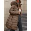 imageBellivera Womens Winter Thickened Quilted Puffer Jacket Zipper Pockets Bubble Coat with Removable Hood and Faux Fur CollarCoffee