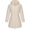 imageBellivera Women Puffer Jacket Reversible Spring and Winter Fashion Warm Quilted Long Hooded Padded Bubble CoatWhite