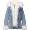 Blue Faux Fur Jean Outerwear