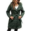 imageBellivera Womens Diamond Quilted Lightweight Puffer Jacket Spring and Winter Padded Coat with HoodGreen