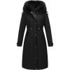 imageBellivera Womens Puffer Jacket Lightweight Quilted Hooded Long Down Alternative Coat with BeltBlack Fur
