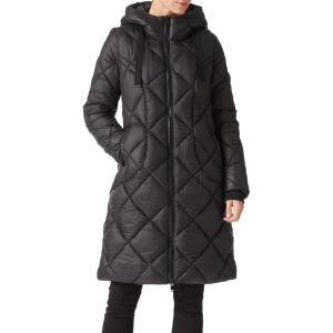 imageBellivera Women Long Heavy Puffer Coat Diamond Quilted Thermal Thicken Winter Parka Windproof Jacket with HoodBlack