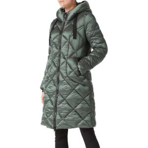 imageBellivera Women Long Heavy Puffer Coat Diamond Quilted Thermal Thicken Winter Parka Windproof Jacket with HoodGreen
