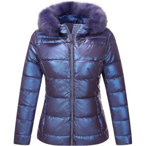 imageBellivera Womens Lightweight Puffer Jacket Winter Coats for Women Warm Quilted Bubble Padded Hood Coat with Faux Fur CollarPurple