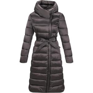 imageBellivera Womens Puffer Jacket Lightweight Quilted Hooded Long Down Alternative Coat with BeltChampagne
