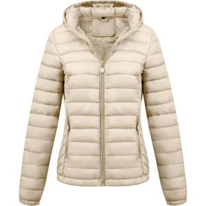 imageBellivera Womens Quilted Lightweight Jacket Puffer Coat Women Bubble for Spring and WinterBeige Short Coat