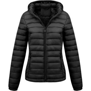 imageBellivera Womens Quilted Lightweight Jacket Puffer Coat Women Bubble for Spring and WinterBlack Short Coat