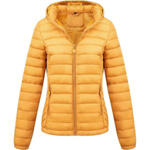 imageBellivera Womens Quilted Lightweight Jacket Puffer Coat Women Bubble for Spring and WinterYellow Short Coat