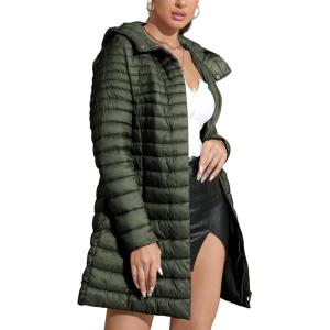 imageBellivera Womens Quilted Lightweight Puffer Jacket Winter Coats for Women Long Padded Bubble Coat7148a Darkgreen