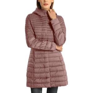 imageBellivera Womens Quilted Lightweight Puffer Jacket Winter Coats for Women Long Padded Bubble CoatPink With Hood