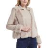 imageBellivera Womens Faux Leather Jacket Moto Biker SherpaLined Coat with Removable Fur CollarBeige Lapel