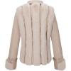 imageBellivera Womens Faux Leather Jacket Moto Biker SherpaLined Coat with Removable Fur CollarBeige Lapel