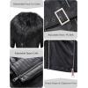 imageBellivera Womens Faux Leather Jacket Moto Biker SherpaLined Coat with Removable Fur CollarBlack Faux Fur