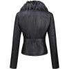 imageBellivera Womens Faux Leather Jacket Moto Biker SherpaLined Coat with Removable Fur CollarBlack Faux Fur