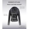 imageBellivera Womens Faux Leather Jacket Moto Biker SherpaLined Coat with Removable Fur CollarBlack Faux Fur