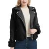 imageBellivera Womens Faux Leather Jacket Moto Biker SherpaLined Coat with Removable Fur CollarBlack Lapel