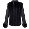 imageBellivera Womens Faux Leather Jacket Moto Biker SherpaLined Coat with Removable Fur CollarBlack Lapel